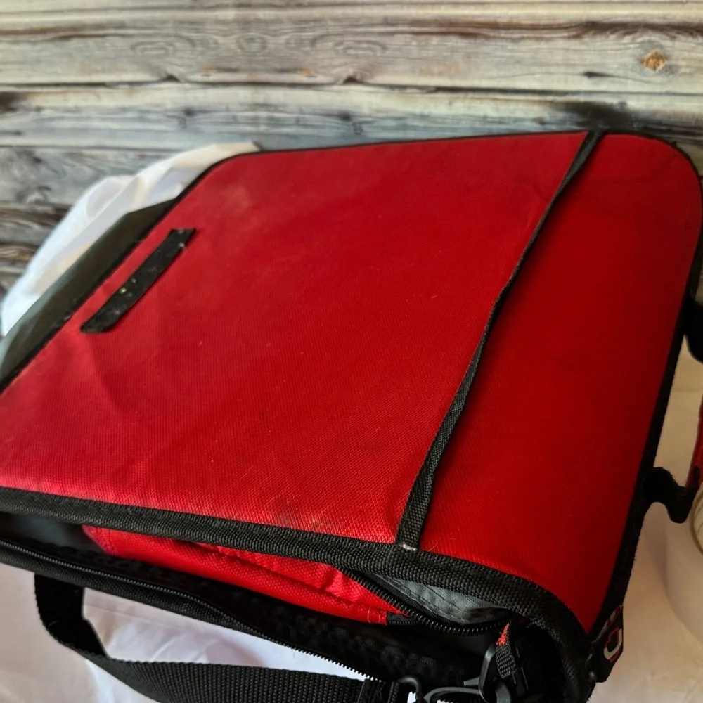 ★ Gastek Travel Organizer Portfolio Bag Document Case Red Black